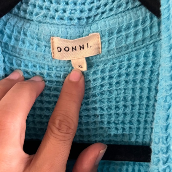 Donni. Waffle Buttondown Top - Picture 3 of 6